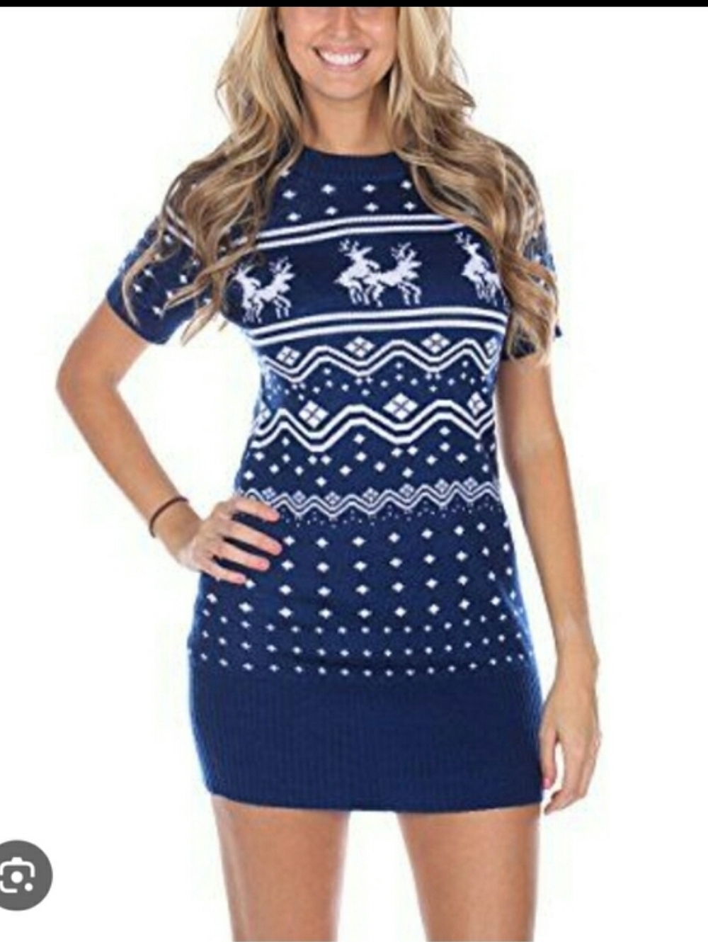 Tipsy Elves Naughty Reindeer Ugly Christmas Sweater Dress - Size Small